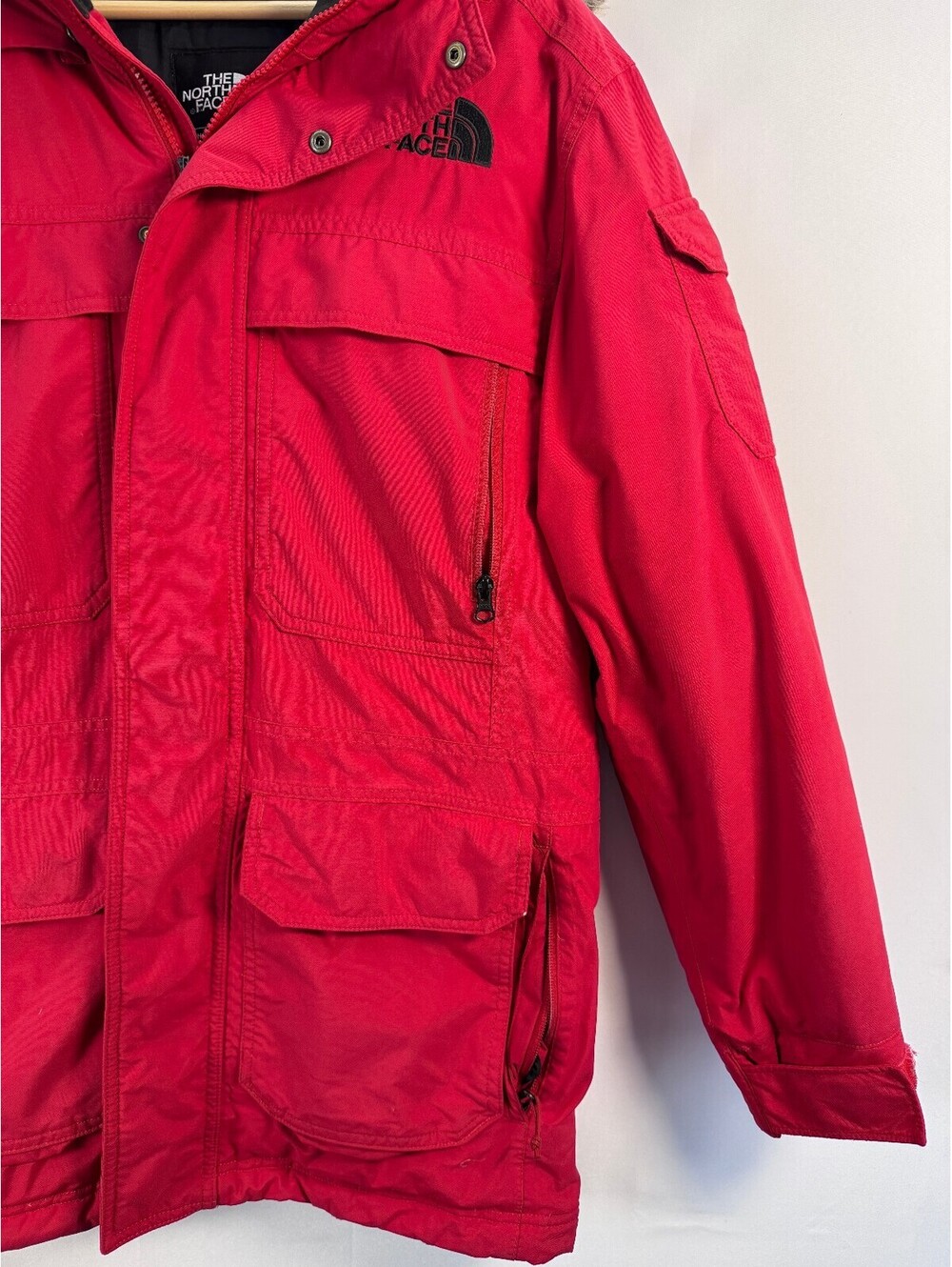 The North Face McMurdo 550 Down HyVent Fur Hood Parka Red Men's Small Gorpcore - Picture 2 of 14